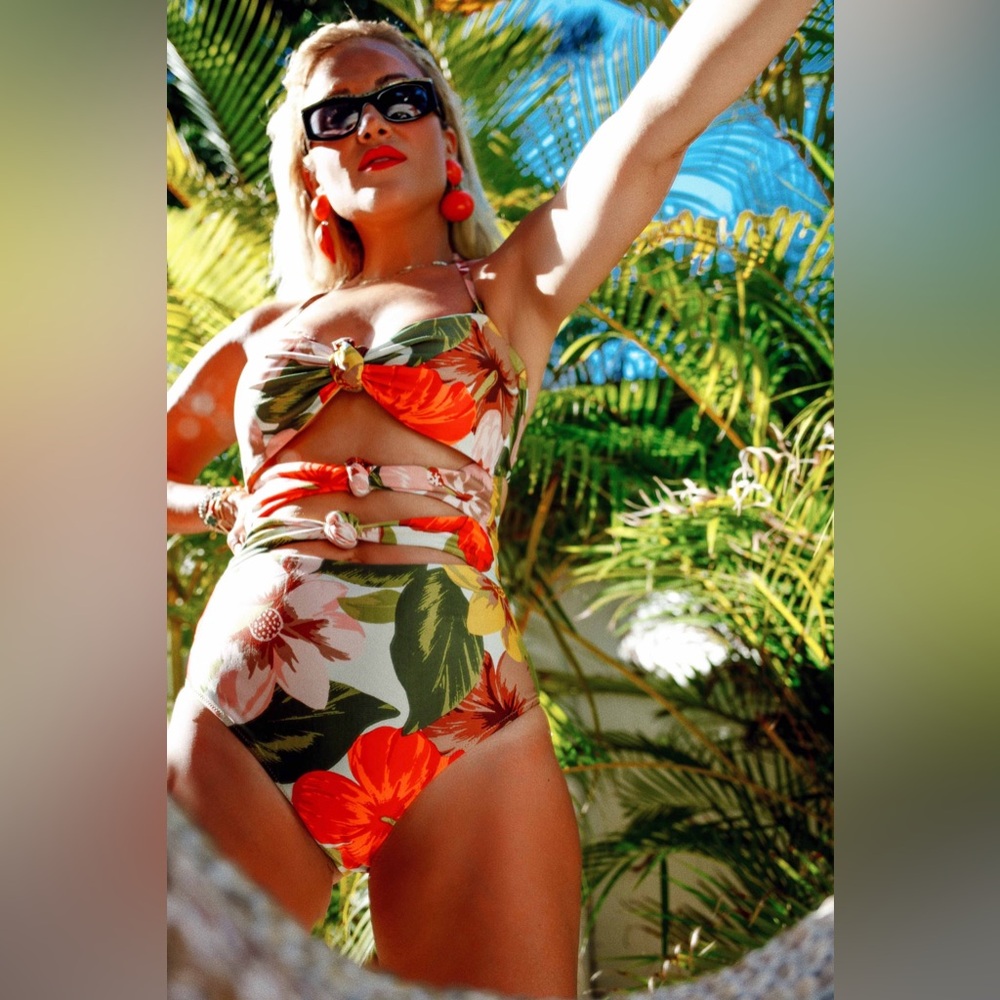 Aerie Tropical Floral One Piece Swimsuit